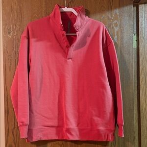 Mondetta Women’s Coral Snap-Placket Zip-Up Sweater